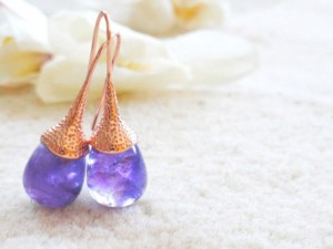 серьги аметист