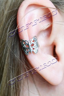 Кафф серебряный Ажурная бабочка