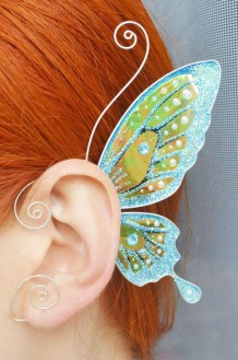 Кафф-серьга на одно ухо Крыло бабочки