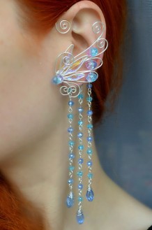 Длинный серьга кафф Зимний эскиз
