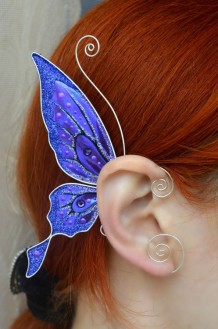 Кафф-серьга Синее крыло бабочки